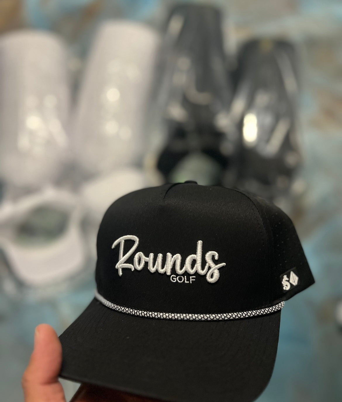 *ROUNDS GOLF BLACK EDITION CUSTOM HAT If you want one of these hats message us we might have more coming in! Rounds Golf in Mayfair has some in stock